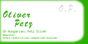 oliver petz business card
